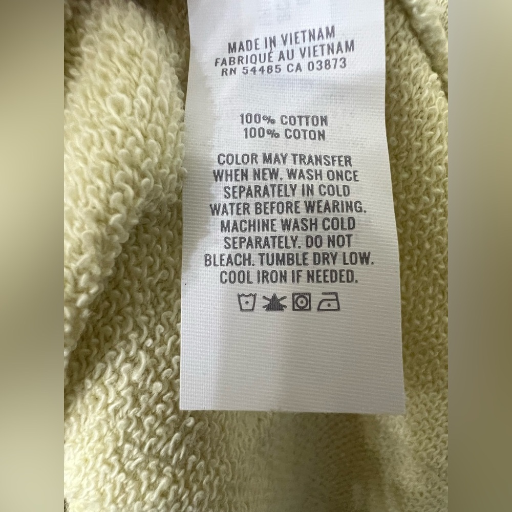 Aerie Light Yellow V-Neck Sweatshirt Size Medium - Picture 6 of 6